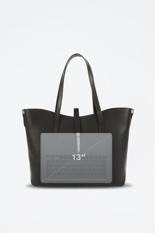 Cabas en cuir Parma - Noir