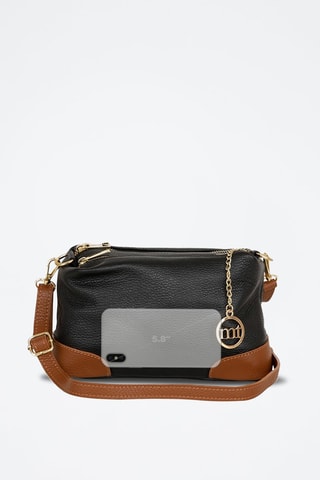 Sac bandoulière en cuir - Noir