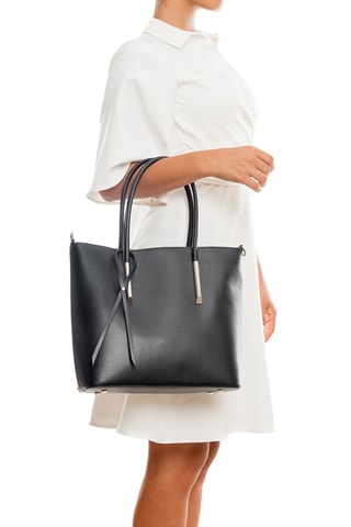 Cabas en cuir Mallero - Noir