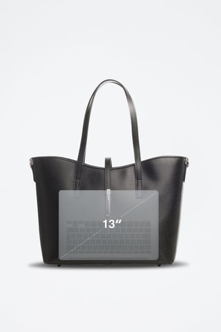 Cabas en cuir Montecarlo - Noir