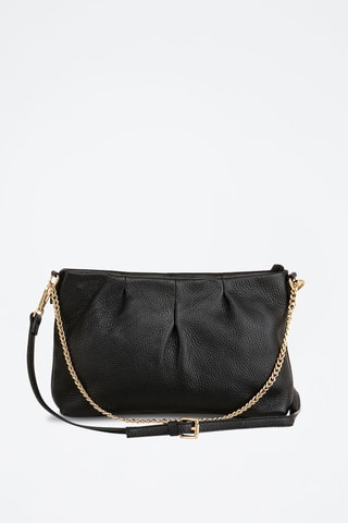 Sac bandoulière en cuir  - Noir