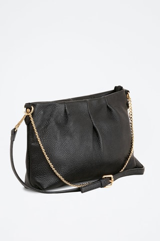 Sac bandoulière en cuir  - Noir