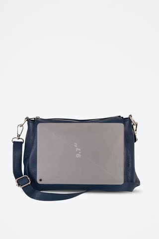 Sac bandoulière en cuir Melfi - Bleu