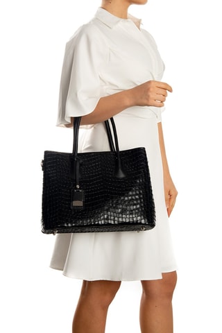 Cabas en cuir Allia - Noir