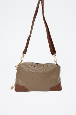 Sac bandoulière en cuir - Taupe