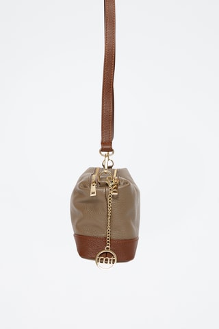 Sac bandoulière en cuir - Taupe