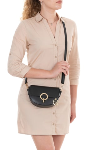 Sac bandoulière en cuir Azario - Noir