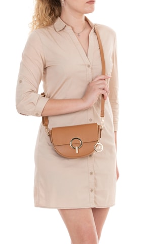 Sac bandoulière en cuir Azario - Marron