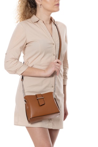 Sac bandoulière en cuir Frascati - Marron