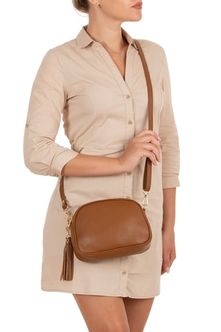 Sac bandoulière en cuir Flumendosa - Marron