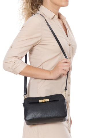 Sac bandoulière en cuir Venosta - Noir