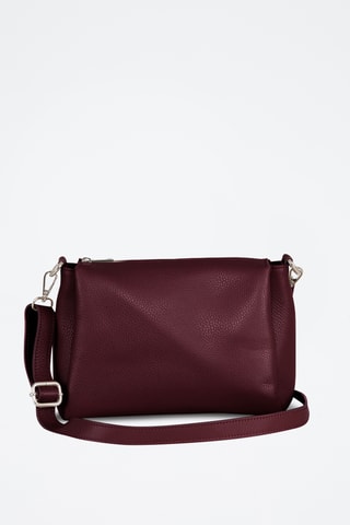 Sac bandoulière en cuir Melfi - Noir et rouge