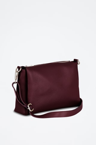 Sac bandoulière en cuir Melfi - Noir et rouge