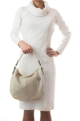 Sac porté épaule en cuir Molise - Beige
