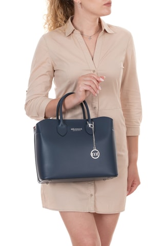 Sac à main en cuir Aspromonte - Bleu