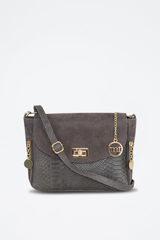 Sac bandoulière en cuir Dergano - Gris