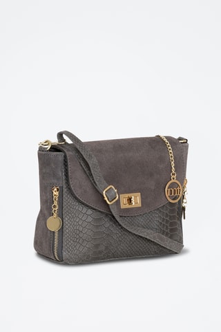 Sac bandoulière en cuir Dergano - Gris