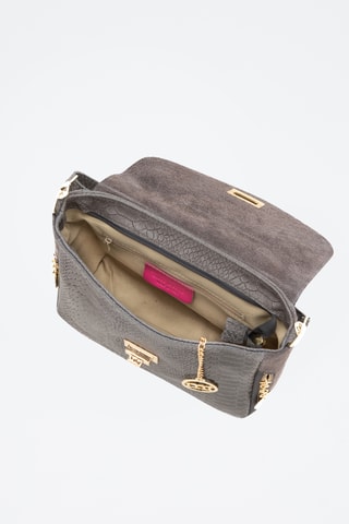 Sac bandoulière en cuir Dergano - Gris