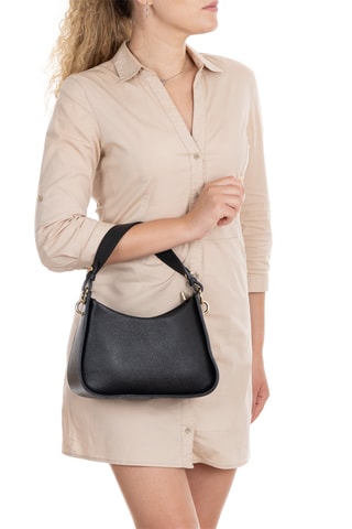 Sac porté épaule en cuir Venosta - Noir