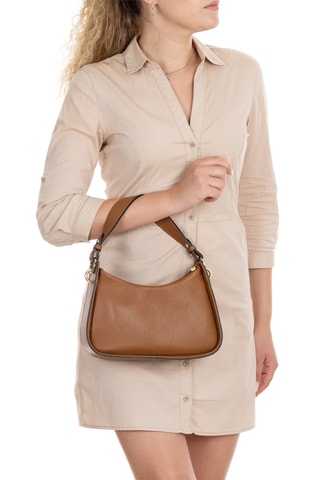 Borsa a spalla in pelle Venosta - Marrone