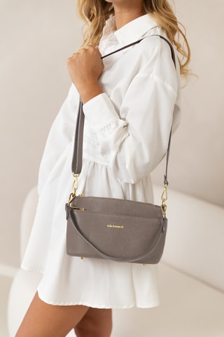 Sac bandoulière en cuir Bardolino - Gris