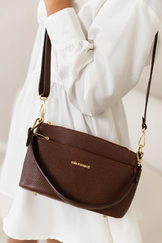 Sac bandoulière en cuir Bardolino - Marron