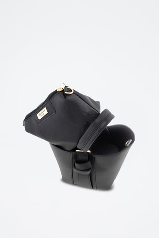 Sac seau et pochette en cuir Inama - Noir