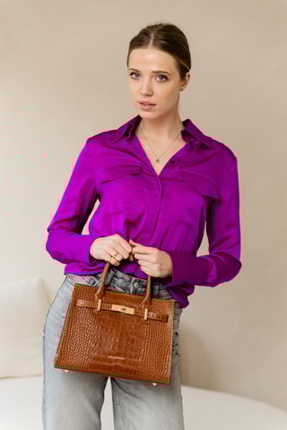 Sac à main en cuir Venosta - Marron