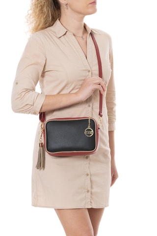 Sac bandoulière en cuir Venosta - Noir