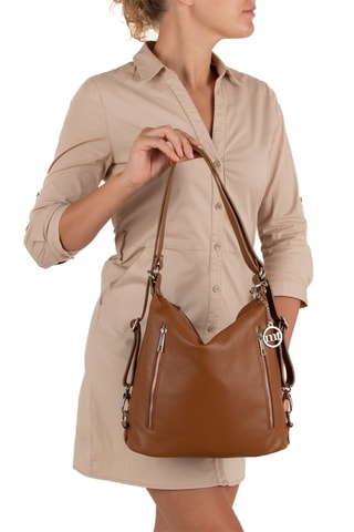 Sac porté épaule en cuir Giulianova - Marron