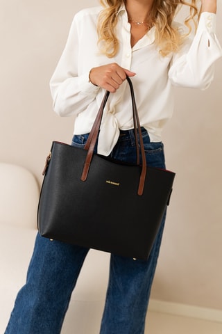 Sac porté épaule en cuir Lussino - Noir