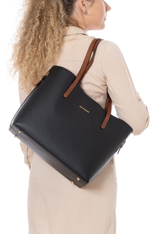 Sac porté épaule en cuir Lussino - Noir