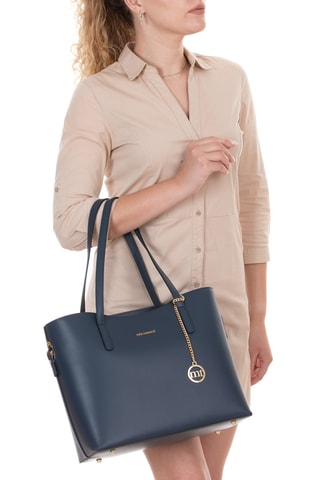 Cabas en cuir Gracchi - Bleu