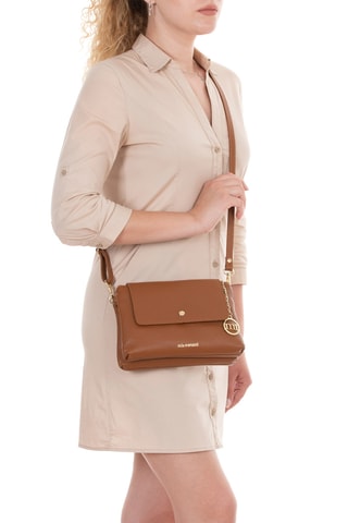 Sac bandoulière en cuir Fonzaso - Marron