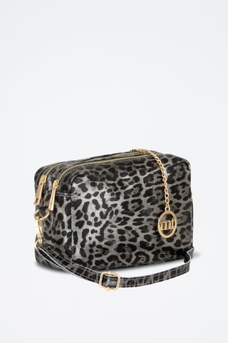 Sac bandoulière en cuir Caltanissetta - Gris