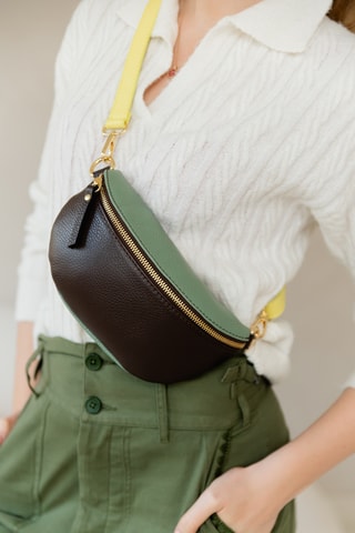 Sac bandoulière en cuir Perugino - Marron