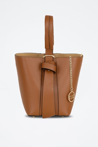 Sac seau et pochette en cuir Inama - Marron