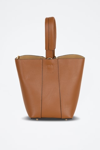 Sac seau et pochette en cuir Inama - Marron