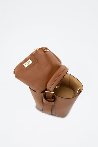 Sac seau et pochette en cuir Inama - Marron