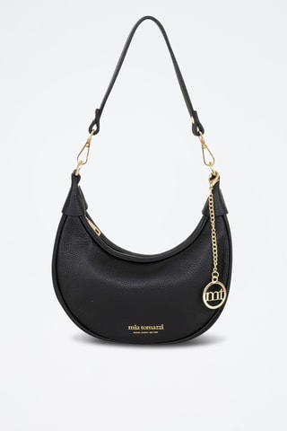 Sac porté épaule en cuir Carabelli - Noir