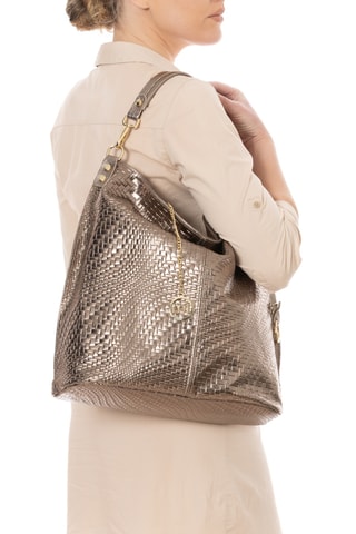 Sac porté épaule en cuir Venosta - Beige