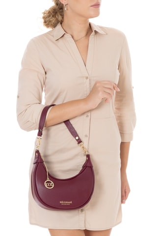 Sac porté épaule en cuir Carabelli - Rouge