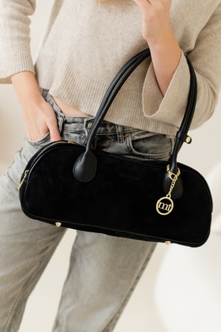 Sac porté épaule en cuir Venosta - Noir