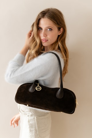 Sac porté épaule en cuir Venosta - Marron