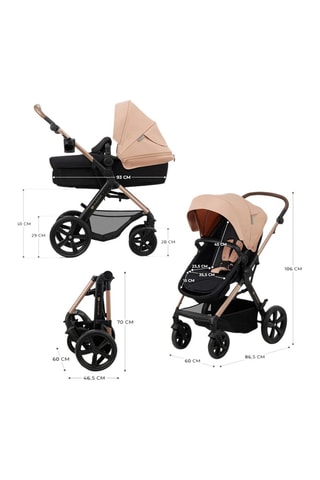 Poussette 4-en-1 + accessoires Moov 2 Eva Wheels  - Dès la naissance - Jusqu'à 27 kg - Noir et beige