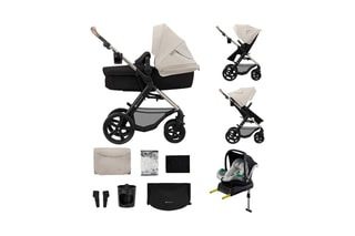 Poussette 4-en-1 + accessoires Moov 2 Eva Wheels - Gris - Dès la naissance - Jusqu'à 27 kg