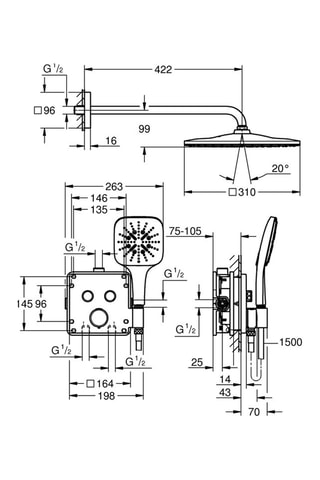 Ensemble douche encastrée Precision Smartcontrol