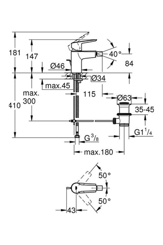 Mitigeur bidet avec bec sur rotule Start