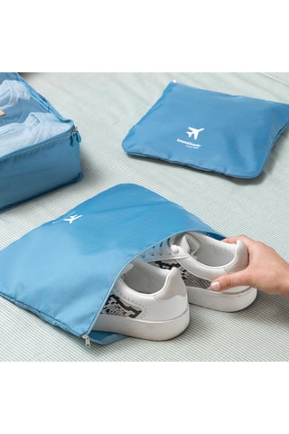 Conjunto de organizadores de bagagens Azul-celeste - 6 peças
