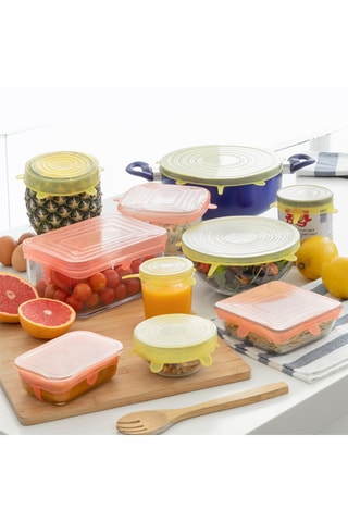 10 tampas reutilizáveis e ajustáveis em silicone